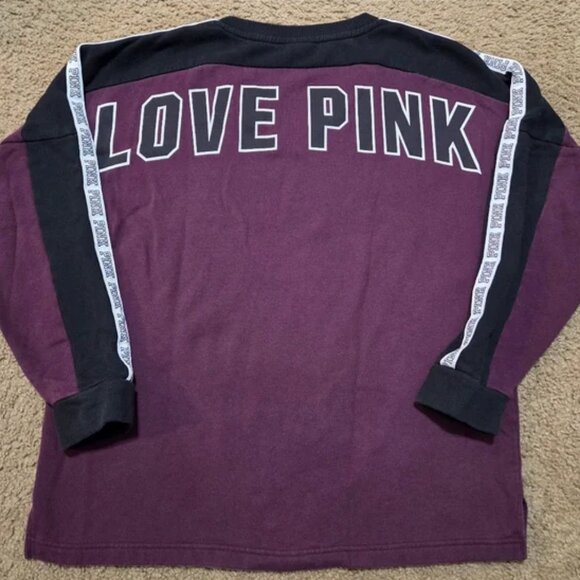 🔥SALE PINK Victoria's Secret Sweatshirt Women's Dog V-Neck Pullover Long Sleeve - Picture 3 of 15
